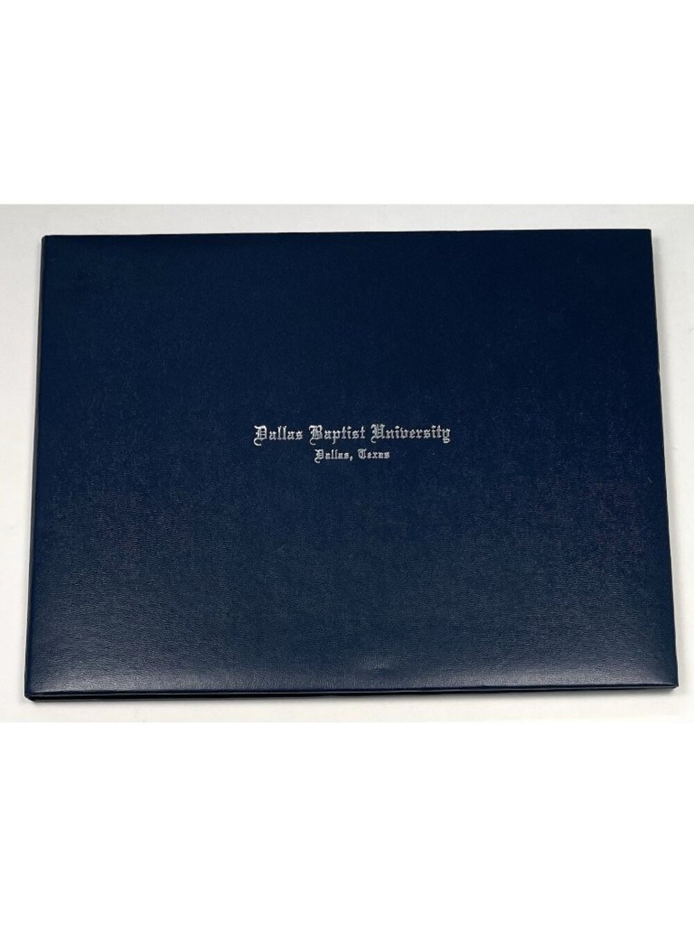 DALLAS BAPTIST UNIVERSITY Texas 11"x14" Navy Padded Degree DIPLOMA HOLDER Cover